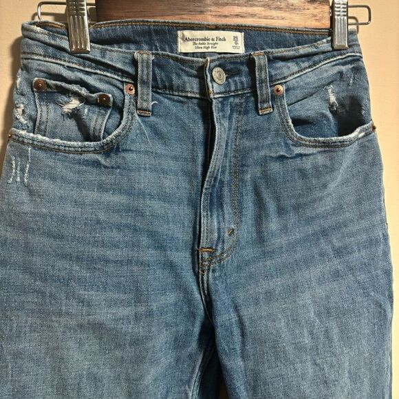 Abercrombie & Fitch Ultra High Rise Ankle Straight Jean Size 0 (25S) - Picture 7 of 8